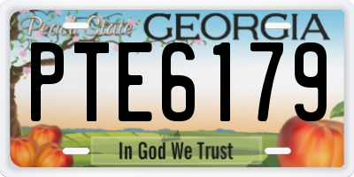 GA license plate PTE6179