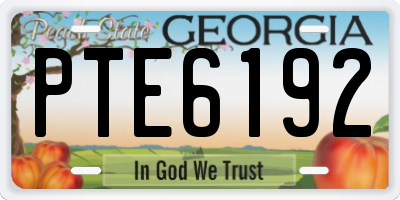GA license plate PTE6192