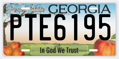 GA license plate PTE6195