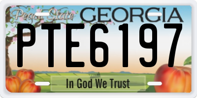 GA license plate PTE6197