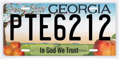GA license plate PTE6212