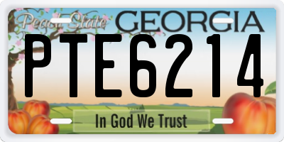 GA license plate PTE6214