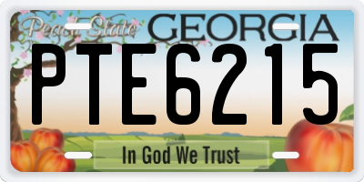 GA license plate PTE6215