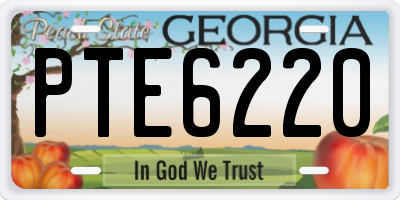 GA license plate PTE6220