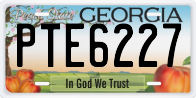 GA license plate PTE6227