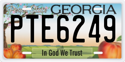GA license plate PTE6249