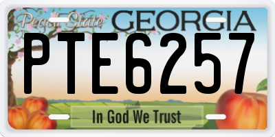 GA license plate PTE6257