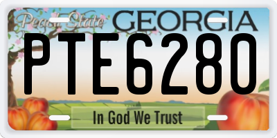 GA license plate PTE6280