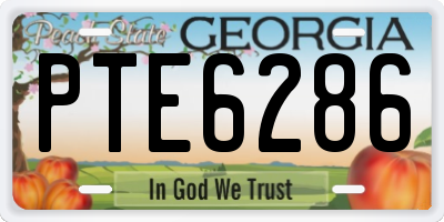 GA license plate PTE6286