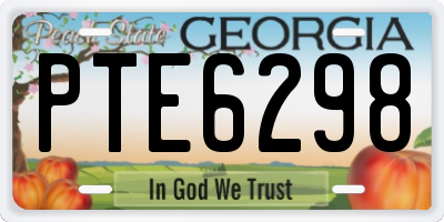 GA license plate PTE6298