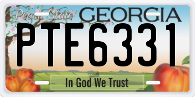 GA license plate PTE6331