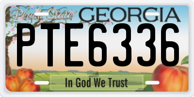 GA license plate PTE6336
