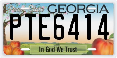 GA license plate PTE6414