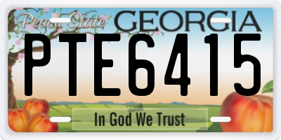 GA license plate PTE6415