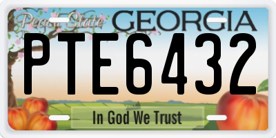 GA license plate PTE6432