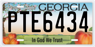 GA license plate PTE6434