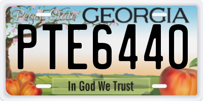 GA license plate PTE6440