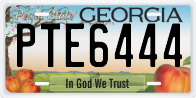 GA license plate PTE6444