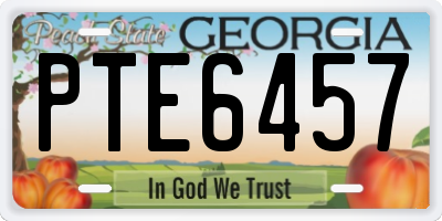 GA license plate PTE6457