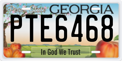 GA license plate PTE6468