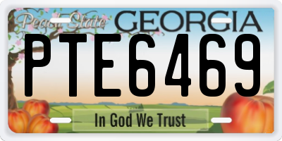 GA license plate PTE6469