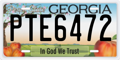 GA license plate PTE6472
