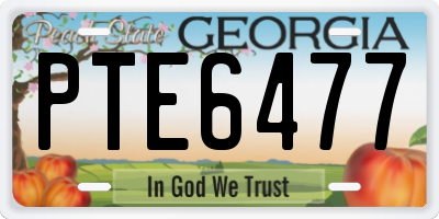 GA license plate PTE6477