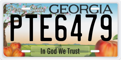 GA license plate PTE6479