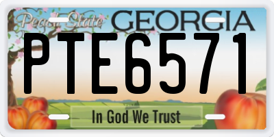 GA license plate PTE6571