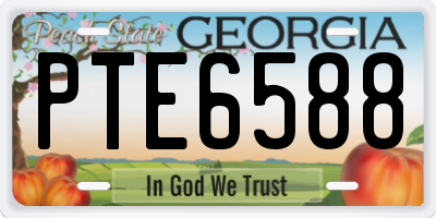 GA license plate PTE6588