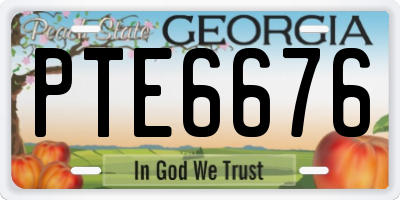 GA license plate PTE6676
