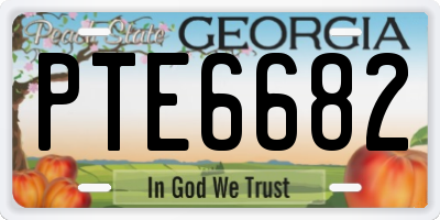 GA license plate PTE6682