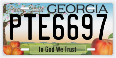 GA license plate PTE6697