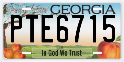GA license plate PTE6715