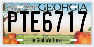 GA license plate PTE6717