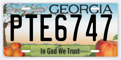 GA license plate PTE6747