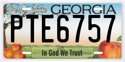 GA license plate PTE6757