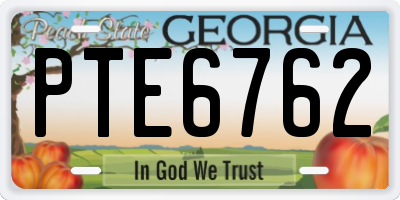 GA license plate PTE6762