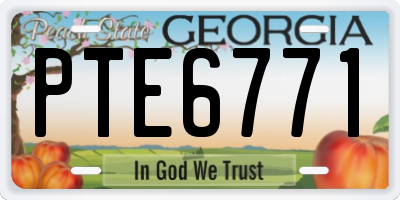 GA license plate PTE6771