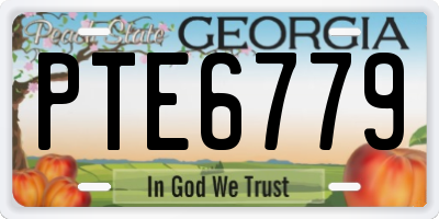 GA license plate PTE6779