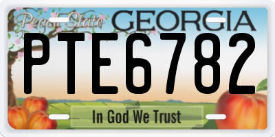 GA license plate PTE6782