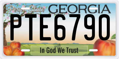 GA license plate PTE6790