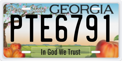 GA license plate PTE6791