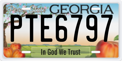 GA license plate PTE6797