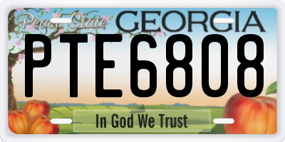 GA license plate PTE6808
