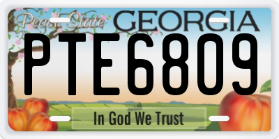 GA license plate PTE6809
