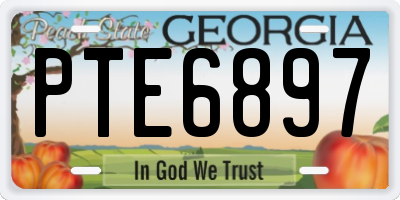 GA license plate PTE6897