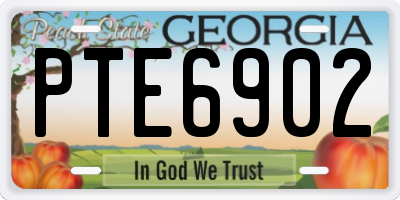 GA license plate PTE6902