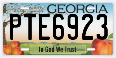 GA license plate PTE6923