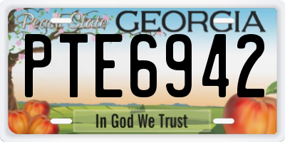 GA license plate PTE6942